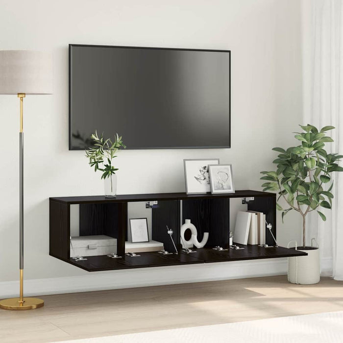 Set comodă TV 2 pcs Negru 60 x 30 x 30 cm Lemn compozit - WALTI WALTI