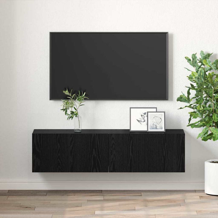 Set comodă TV 2 pcs Negru 60 x 30 x 30 cm Lemn compozit - WALTI WALTI