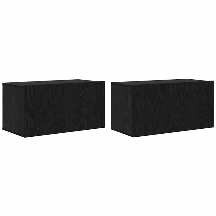 Set comodă TV 2 pcs Negru 60 x 30 x 30 cm Lemn compozit - WALTI WALTI