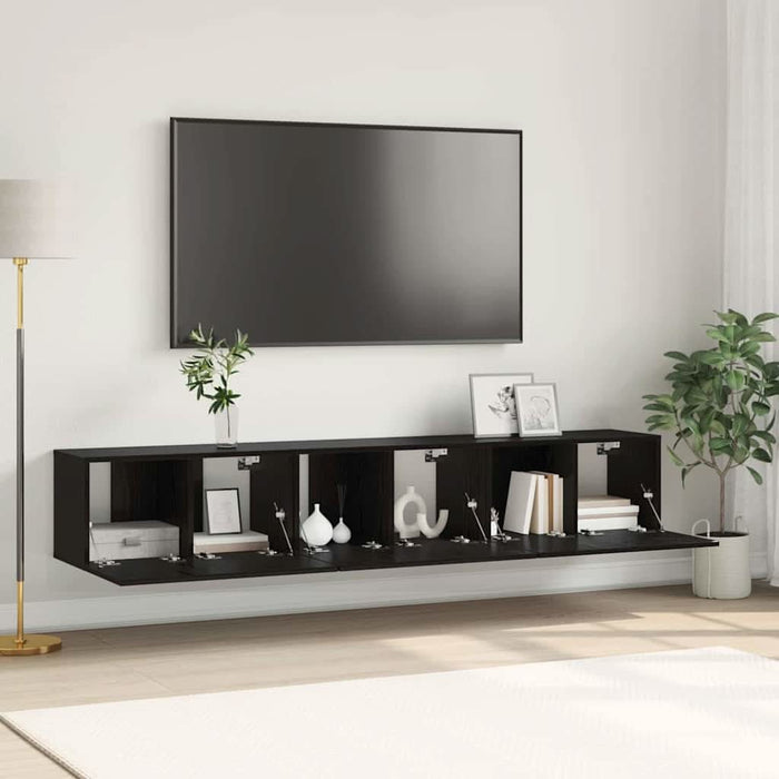 Set comodă TV 3 pcs Negru 60 x 30 x 30 cm Lemn compozit - WALTI WALTI