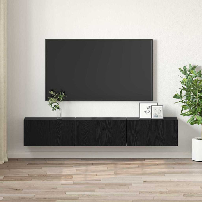 Set comodă TV 3 pcs Negru 60 x 30 x 30 cm Lemn compozit - WALTI WALTI