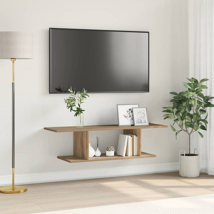 Set comodă TV Pe perete Maro 103 x 30 x 26,5 cm Lemn compozit - WALTI WALTI