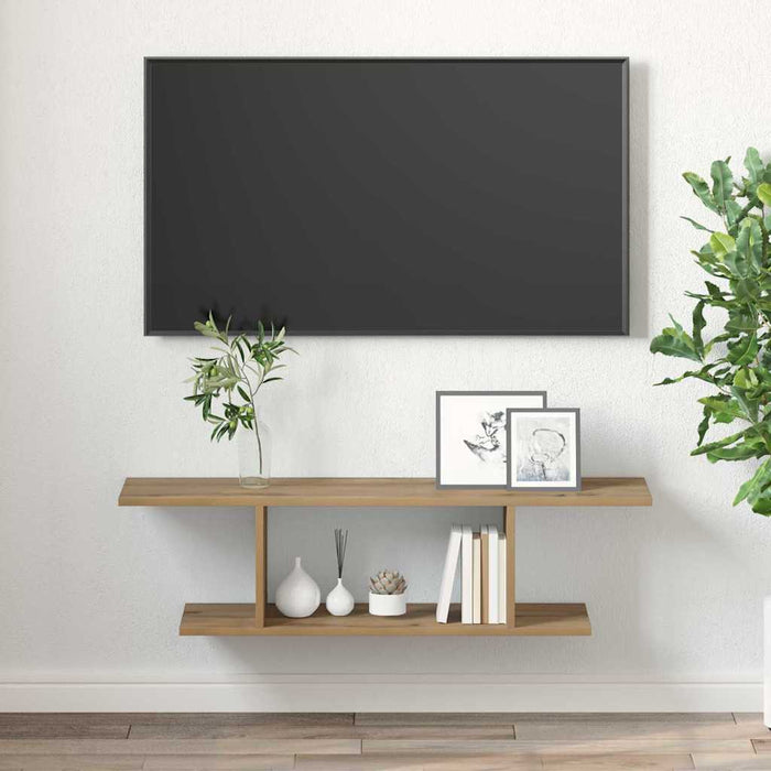 Set comodă TV Pe perete Maro 103 x 30 x 26,5 cm Lemn compozit - WALTI WALTI