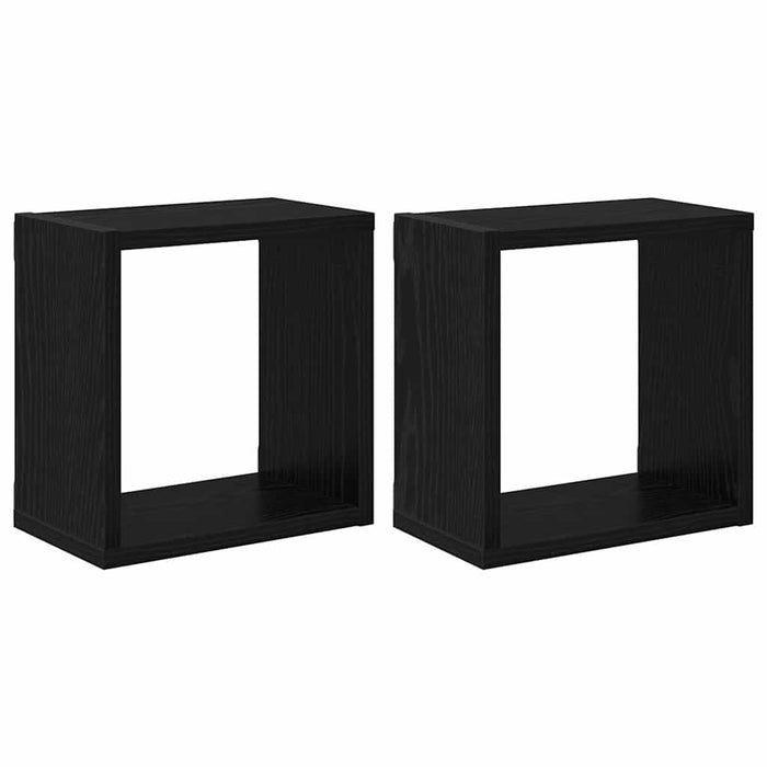 Rafturi de perete cu raft 2 pcs Stejar Negru 26 x 15 x 26 cm - WALTI WALTI