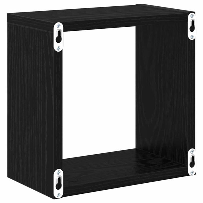 Rafturi de perete cu raft 2 pcs Stejar Negru 26 x 15 x 26 cm - WALTI WALTI