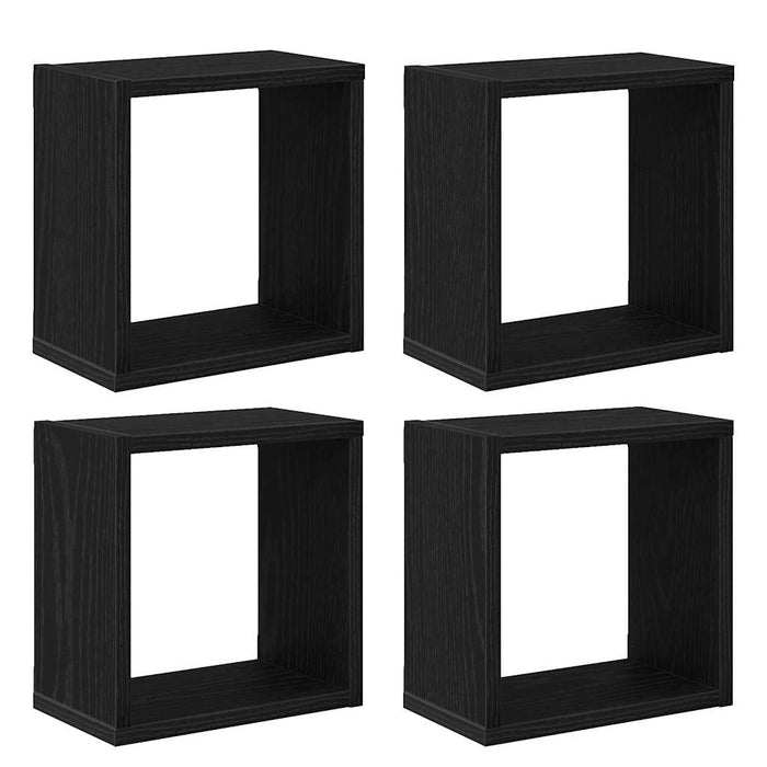 Rafturi de perete cu raft 4 pcs Stejar negru 26 x 15 x 26 cm - WALTI WALTI