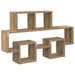 Raft de perete stejar artizanal 82 x 15 x 51 cm Lemn compozit - WALTI WALTI