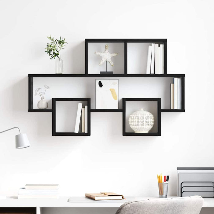 Raft de perete Stejar negru 82 x 15 x 51 cm Lemn compozit - WALTI WALTI
