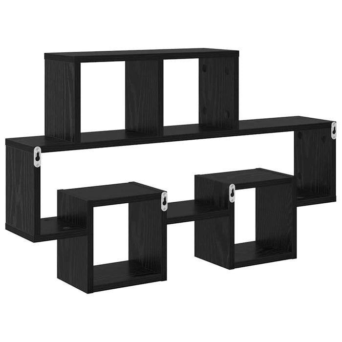 Raft de perete Stejar negru 82 x 15 x 51 cm Lemn compozit - WALTI WALTI