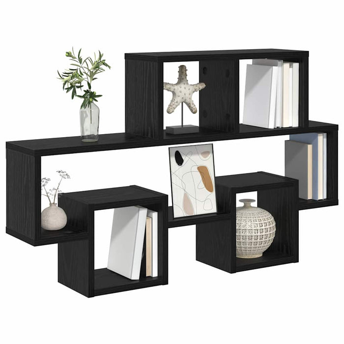 Raft de perete Stejar negru 82 x 15 x 51 cm Lemn compozit - WALTI WALTI