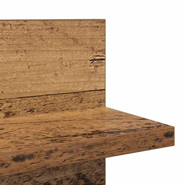 Șemele de perete cu raft 2 pcs Lemn vechi 80 x 11.5 x 18 cm - WALTI WALTI