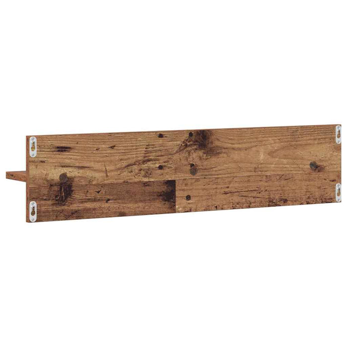 Șemele de perete cu raft 2 pcs Lemn vechi 80 x 11.5 x 18 cm - WALTI WALTI