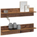 Șemele de perete cu raft 2 pcs Lemn vechi 80 x 11.5 x 18 cm - WALTI WALTI