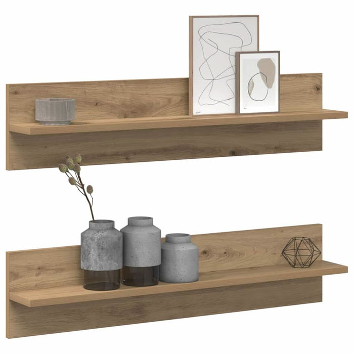 Șemele de perete 2 pcs stejar artizanal 80 x 11.5 x 18 cm - WALTI WALTI