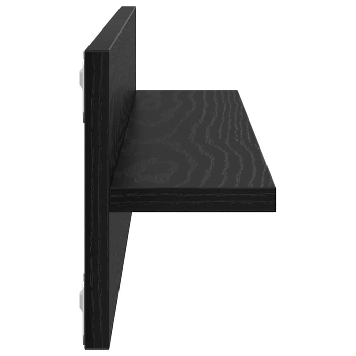 Șemele de perete cu raft 2 pcs Stejar negru 80 x 11.5 x 18 cm - WALTI WALTI