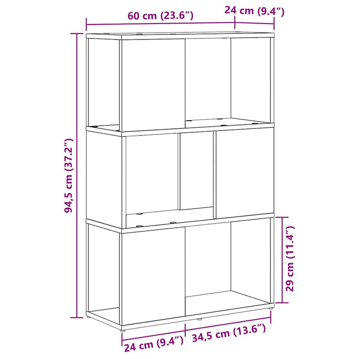 Set comodă TV Pe perete Maro 60 x 24 x 94,5 cm Lemn compozit - WALTI WALTI