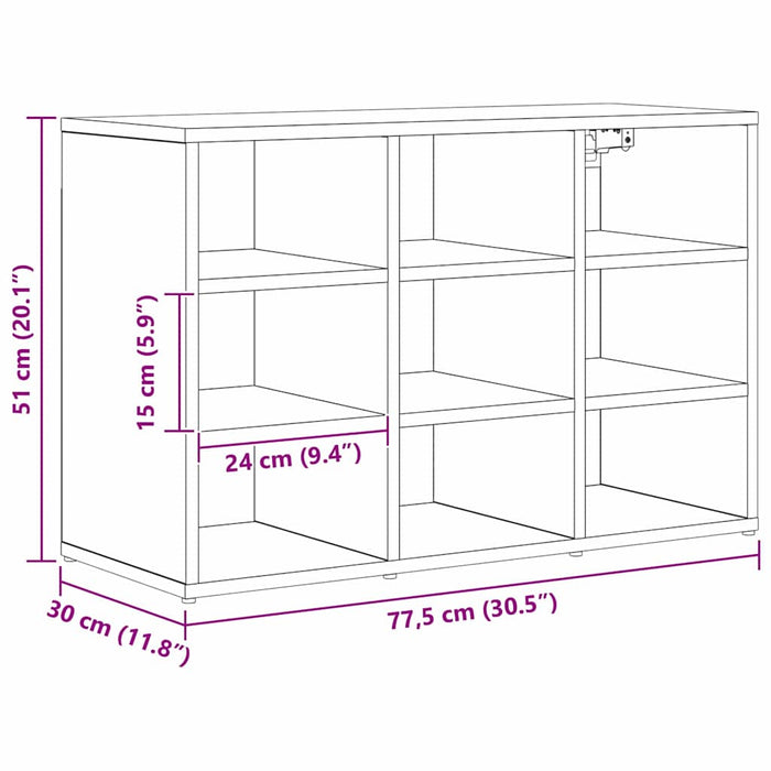 Dulap pentru pantofi cu raft Stejar Artizanal 77,5 x 30 x 51 cm - WALTI WALTI