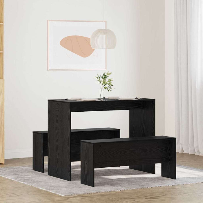 Set de dining 2 pcs Stejar negru Lemn compozit - WALTI WALTI