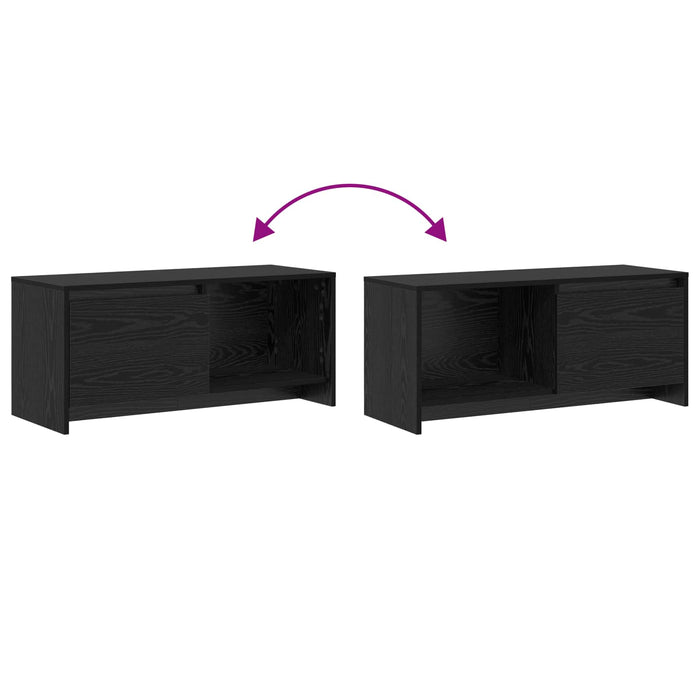Set comodă TV Stejar Negru 90 x 35 x 40 cm Lemn compozit - WALTI WALTI