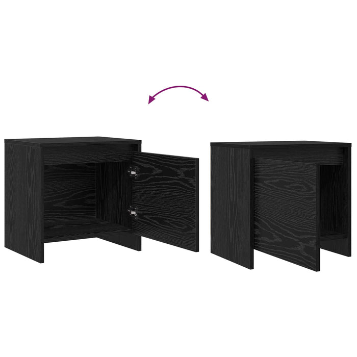 Dulap de noapte Stejar Negru 45 x 34 x 44,5 cm Lemn compozit - WALTI WALTI