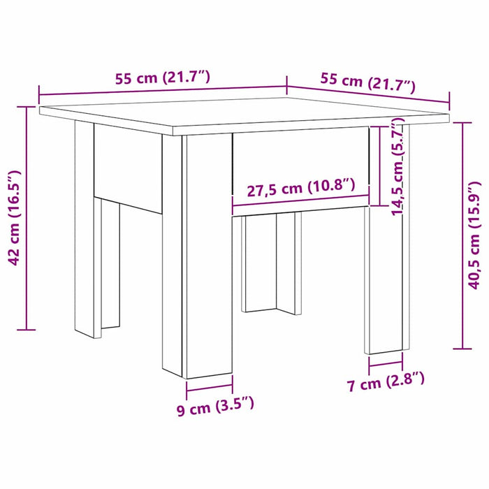 Masă de cafea Lemn vechi 55 x 55 x 42 cm Lemn compozit - WALTI WALTI