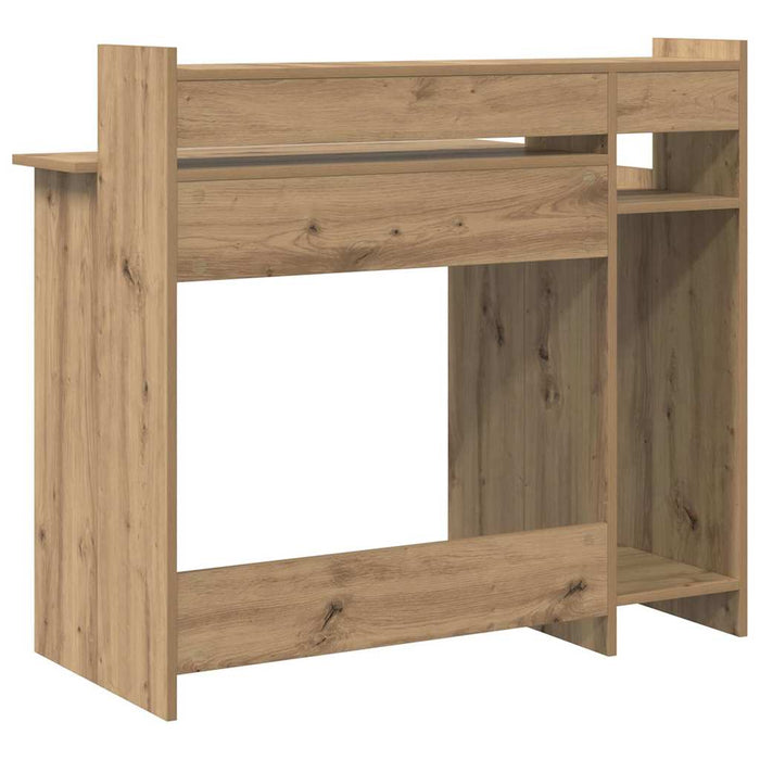 Birou cu raft stejar artizanal 97 x 45 x 90 cm Lemn compozit - WALTI WALTI