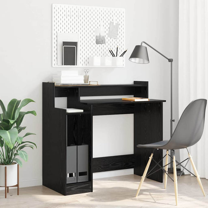 Birou cu raft Stejar negru 97 x 45 x 90 cm Lemn compozit - WALTI WALTI