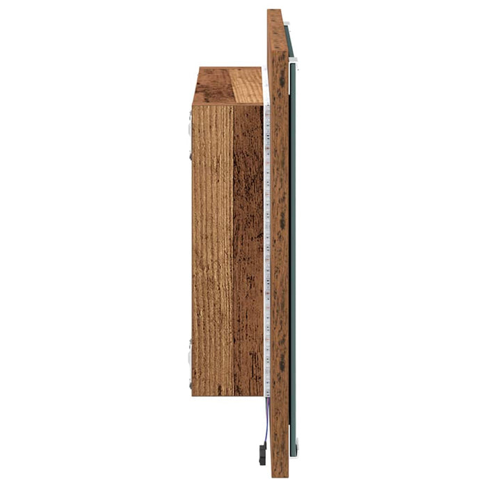 Oglindă de baie cu LED Pe perete Lemn vechi 40 x 8.5 x 37 cm - WALTI WALTI