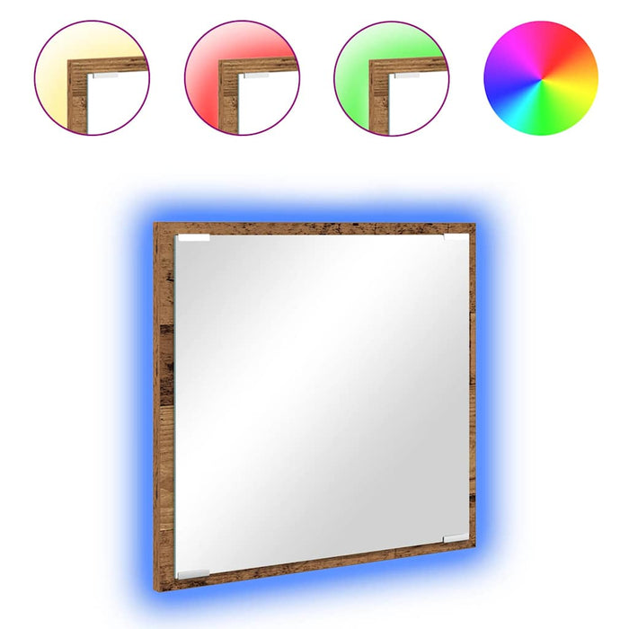 Oglindă de baie cu LED Pe perete Lemn vechi 40 x 8.5 x 37 cm - WALTI WALTI