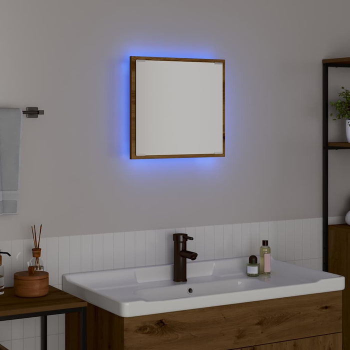 Oglindă de baie cu LED stejar artizanal 40 x 8.5 x 37 cm - WALTI WALTI