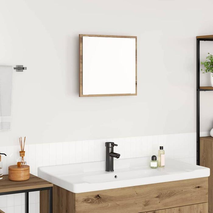 Oglindă de baie cu LED stejar artizanal 40 x 8.5 x 37 cm - WALTI WALTI
