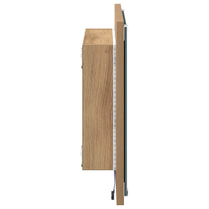 Oglindă de baie cu LED stejar artizanal 40 x 8.5 x 37 cm - WALTI WALTI