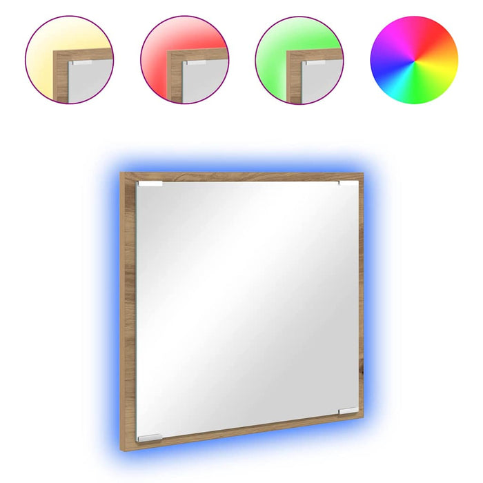 Oglindă de baie cu LED stejar artizanal 40 x 8.5 x 37 cm - WALTI WALTI