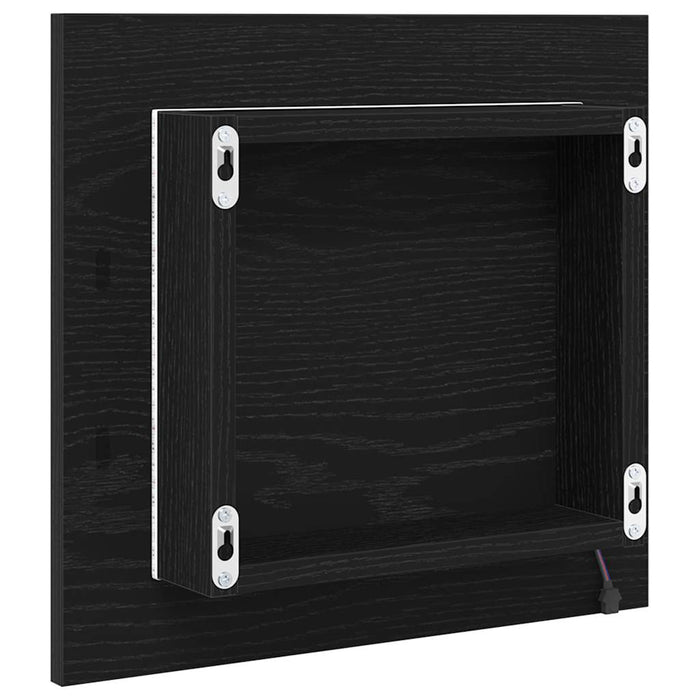 Oglindă de baie cu LED Pe perete Stejar negru 40 x 8.5 x 37 cm - WALTI WALTI