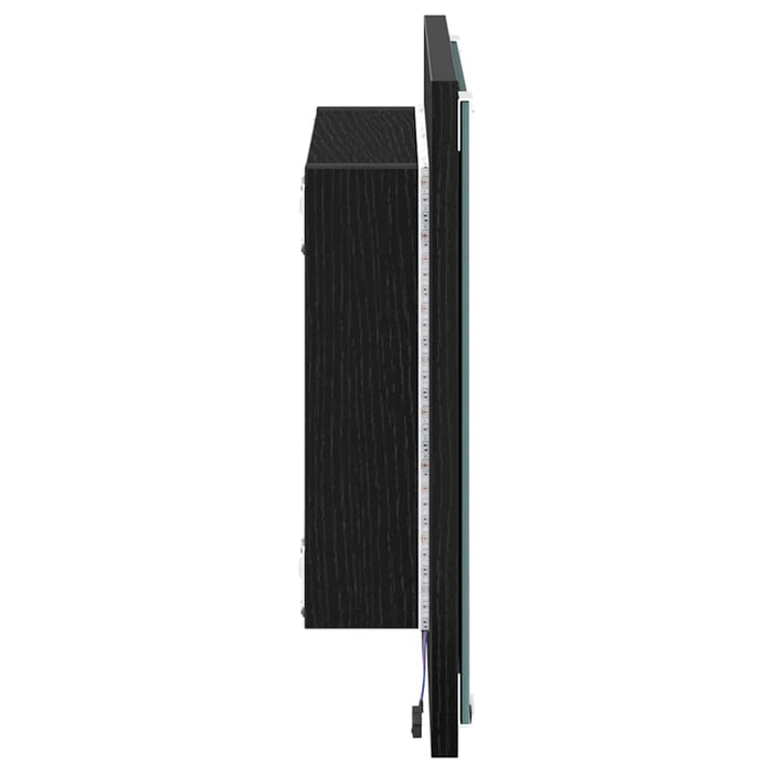 Oglindă de baie cu LED Pe perete Stejar negru 40 x 8.5 x 37 cm - WALTI WALTI