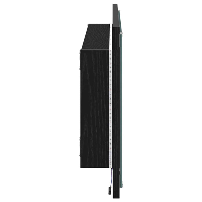 Oglindă Pe perete Stejar Negru 90 x 8,5 x 37 cm Lemn compozit - WALTI WALTI