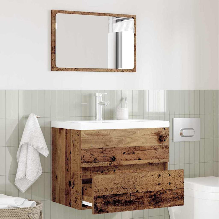 Set de mobilier pentru baie cu sertar 2 pcs Lemn Vechi - WALTI WALTI