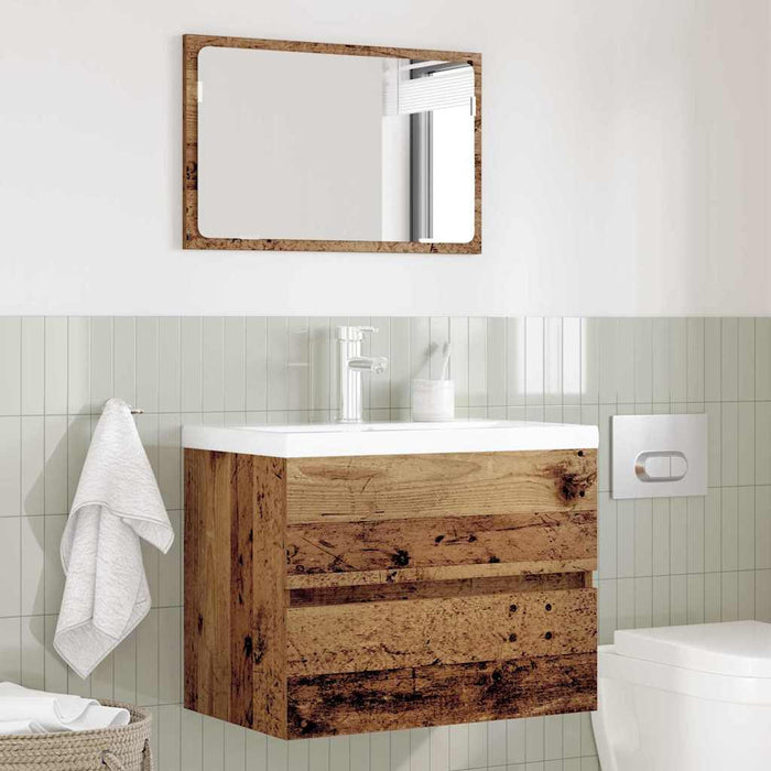 Set de mobilier pentru baie cu sertar 2 pcs Lemn Vechi - WALTI WALTI