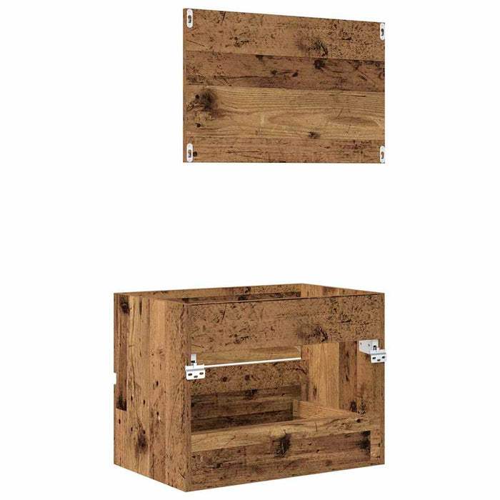 Set de mobilier pentru baie cu sertar 2 pcs Lemn Vechi - WALTI WALTI