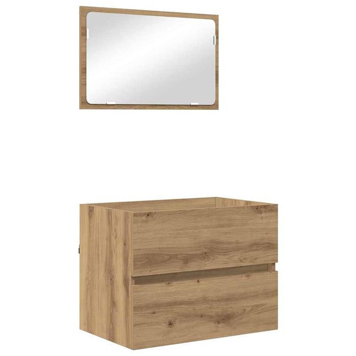 Set de mobilier pentru baie cu sertar 2 pcs Stejar Artizanal - WALTI WALTI