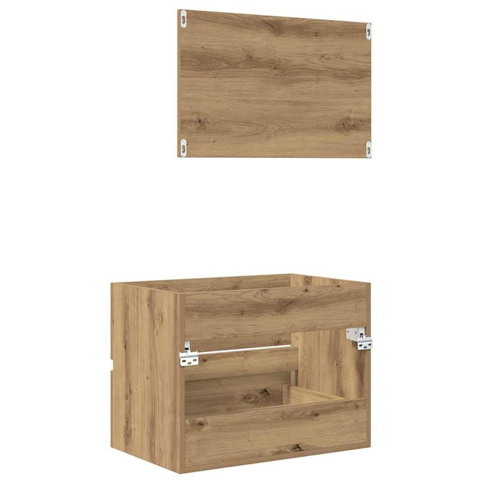 Set de mobilier pentru baie cu sertar 2 pcs Stejar Artizanal - WALTI WALTI