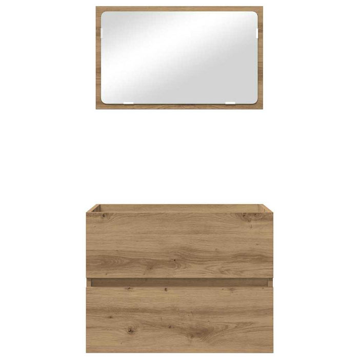 Set de mobilier pentru baie cu sertar 2 pcs Stejar Artizanal - WALTI WALTI