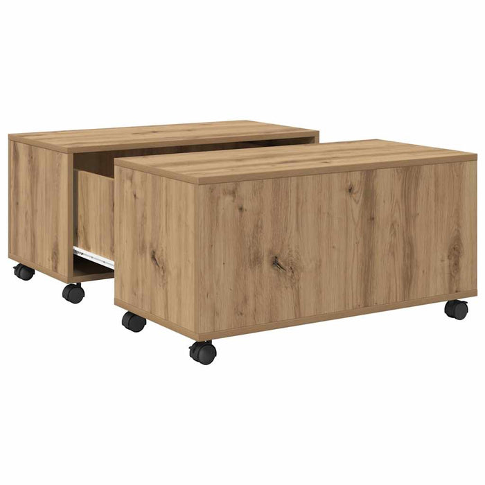 Masă de cafea stejar artizanal 75 x 75 x 38 cm Lemn compozit - WALTI WALTI