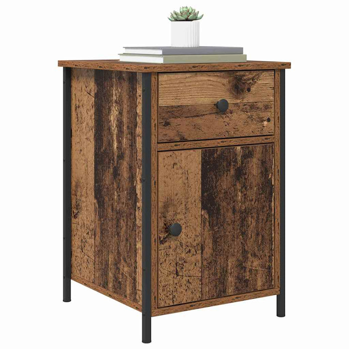 Dulap de noapte 2 pcs Lemn vechi 40 x 42 x 60 cm Lemn compozit - WALTI WALTI