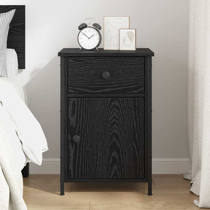 Dulap de noapte Stejar Negru 40 x 42 x 60 cm Lemn compozit - WALTI WALTI