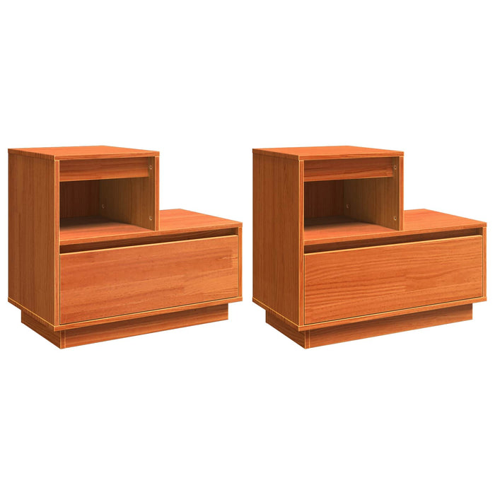 Dulap de noapte cu sertar 2 pcs Maroniu cerat 60 x 34 x 51 cm - WALTI WALTI