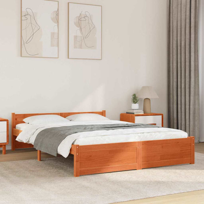 Cadru de pat cu headboard Maroniu cerat 205.5 x 95.5 x 51 cm - WALTI WALTI