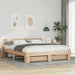 Cadru de pat cu headboard Maro 200 x 200 cm Lemn masiv de pin - WALTI WALTI