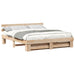 Cadru de pat cu headboard Maro 180 x 200 cm Lemn masiv de pin - WALTI WALTI
