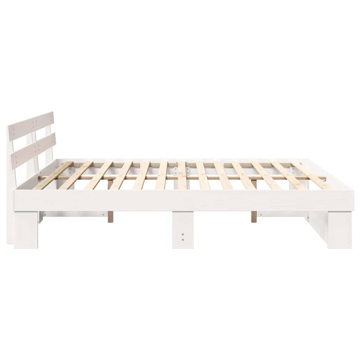 Cadru de pat cu headboard Alb 180 x 200 cm Lemn masiv de pin - WALTI WALTI